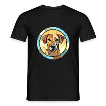 Black Mouth Cur Dog Breed Stained Glass Colorful W - Men's T-Shirt - black - Front - AI Model Male 178 light (178cm)