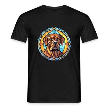 Brasilianische Dogge Hunderasse Buntglas Bunt - Männer T-Shirt - Schwarz - Vorne - AI Model Male 178 light (178cm)