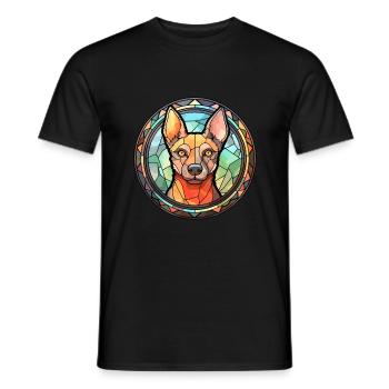 Hygenhund chien race vitrail coloré Waterco - T-shirt homme - noir - Devant - AI Model Male 178 light (178cm)