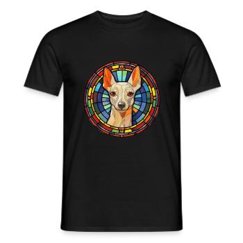 Inca haarlose Hunderasse Buntes Glas Wat - Männer T-Shirt - Schwarz - Vorne - AI Model Male 178 light (178cm)