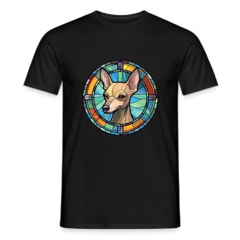 Mexikanische haarlose Hunderasse Buntglas Bunt - Männer T-Shirt - Schwarz - Vorne - AI Model Male 178 light (178cm)
