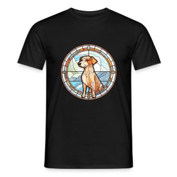 Italien Volpino chien race vitrail coloré W - T-shirt homme - noir - Devant - AI Model Male 178 light (178cm)
