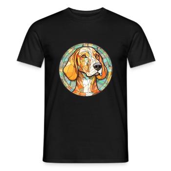 Litauische Jagdhunderasse Buntglas Bunt - Männer T-Shirt - Schwarz - Vorne - AI Model Male 178 light (178cm)