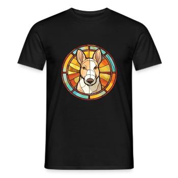 Miniatur Bullterrier Hunderasse Buntglas Col - Männer T-Shirt - Schwarz - Vorne - AI Model Male 178 light (178cm)