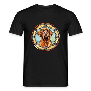 Mallorca Mastiff chien race vitrail coloré - T-shirt homme - noir - Devant - AI Model Male 178 light (178cm)