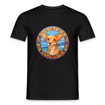 Mallorca Ratter Hunderasse Buntes Glas Bunt Wa - Männer T-Shirt - Schwarz - Vorne - AI Model Male 178 light (178cm)