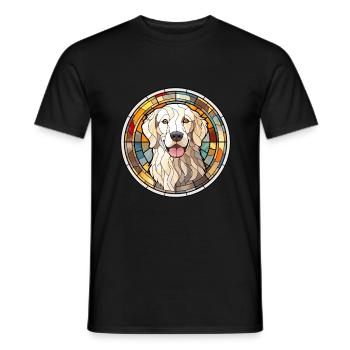 Maremma Sheepdog Dog Breed Stained Glass Colorful - Men's T-Shirt - black - Front - AI Model Male 178 light (178cm)