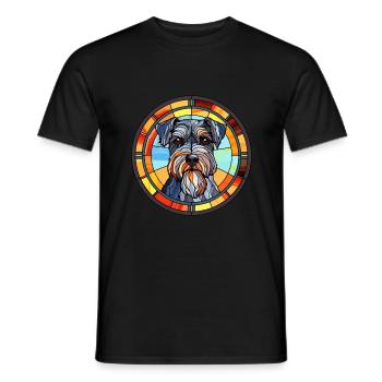 Mittelschnauze Dog Breed Stained Glass Colorful Wa - Men's T-Shirt - black - Front - AI Model Male 178 light (178cm)