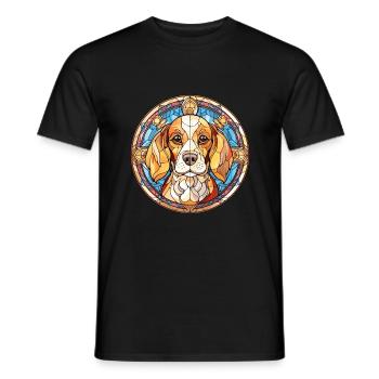 Porzellan Hunderasse Buntes Glas Buntes Wasser - Männer T-Shirt - Schwarz - Vorne - AI Model Male 178 light (178cm)