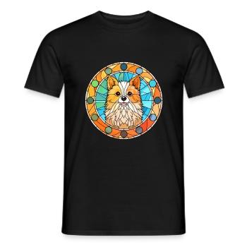 Pommersche Hunderasse Buntes Glas Buntes Wasser - Männer T-Shirt - Schwarz - Vorne - AI Model Male 178 light (178cm)
