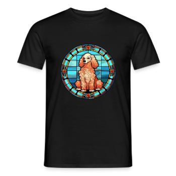 Pudel Hunderasse Buntes Aquarell - Männer T-Shirt - Schwarz - Vorne - AI Model Male 178 light (178cm)