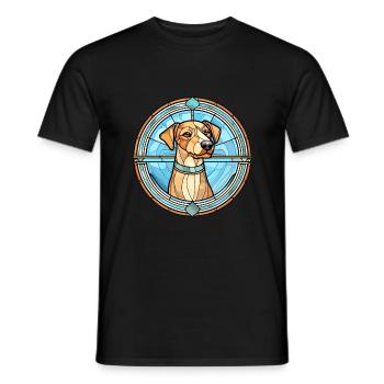 Scandinavian Dog Breed Stained Glass Colorful Wate - Men's T-Shirt - black - Front - AI Model Male 178 light (178cm)