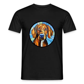 Schweizer Laufhund Dog Breed Stained Glass Colorfu - Men's T-Shirt - black - Front - AI Model Male 178 light (178cm)