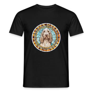 Spinone Italiano Hunderasse Buntglas Bunt - Männer T-Shirt - Schwarz - Vorne - AI Model Male 178 light (178cm)