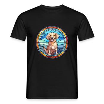 Taigan Kyrgyz Taighany Dog Breed Stained Glass Col - Men's T-Shirt - black - Front - AI Model Male 178 light (178cm)