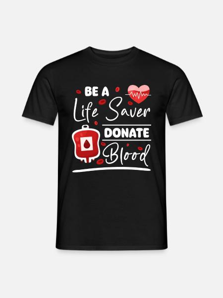 Blutspender Blut Blutgruppe - Männer T-Shirt - Schwarz