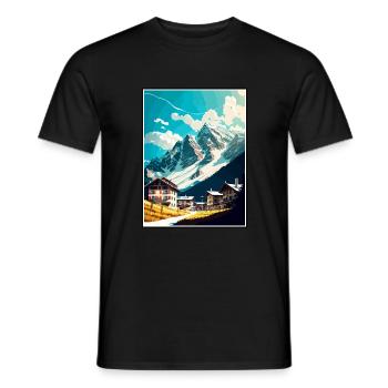 Lech Österreich Vintage Reiseposter WPA Souvenir - Männer T-Shirt - Schwarz - Vorne - AI Model Male 178 light (178cm)