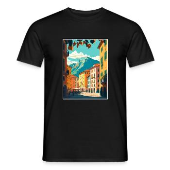 Trient Italien Dekoration Vintage Reiseposter WPA - Männer T-Shirt - Schwarz - Vorne - AI Model Male 178 light (178cm)