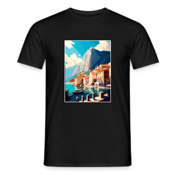 Makarska Kroatien Vintage Reiseposter Souvenir - Männer T-Shirt - Schwarz - Vorne - AI Model Male 178 light (178cm)