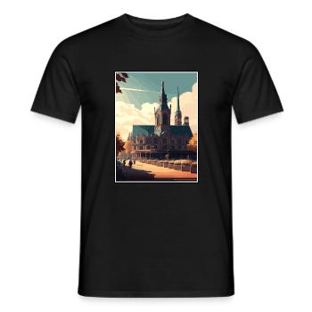 Mannheim Germany Vintage Travel Poster Souvenir - Men's T-Shirt - black - Front - AI Model Male 178 light (178cm)