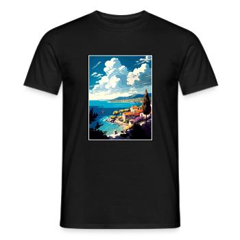Insel Brac Kroatien Vintage Reiseposter Souvenir - Männer T-Shirt - Schwarz - Vorne - AI Model Male 178 light (178cm)