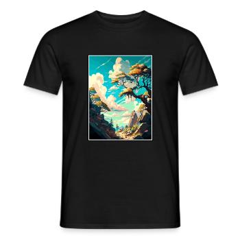 Fontainebleau Frankreich Vintage Reiseposter WPA Kunst - Männer T-Shirt - Schwarz - Vorne - AI Model Male 178 light (178cm)