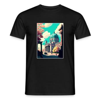 Berlin Allemagne Vintage voyage affiche WPA Souvenir - T-shirt homme - noir - Devant - AI Model Male 178 light (178cm)