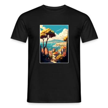 Antibes France Vintage Voyage Affiche WPA Souvenir - T-shirt homme - noir - Devant - AI Model Male 178 light (178cm)