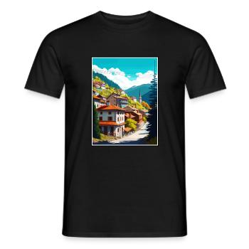 Artvin Türkei Vintage Reiseposter WPA Souvenir - Männer T-Shirt - Schwarz - Vorne - AI Model Male 178 light (178cm)