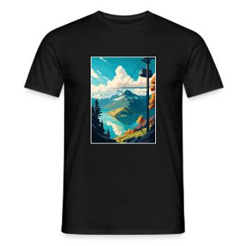 Stanserhorn Suisse Affiche de voyage vintage WPA - T-shirt homme - noir - Devant - AI Model Male 178 light (178cm)