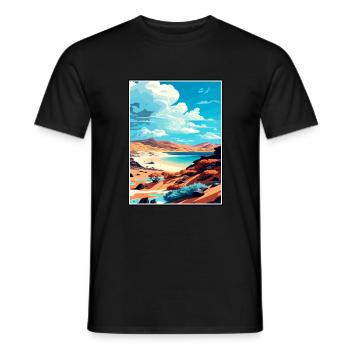 Fuerteventura Spanien Vintage Reiseposter Souvenir - Männer T-Shirt - Schwarz - Vorne - AI Model Male 178 light (178cm)