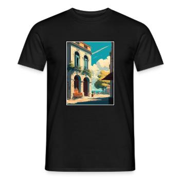 Arles France Vintage Travel Poster WPA Souvenir - Men's T-Shirt - black - Front - AI Model Male 178 light (178cm)