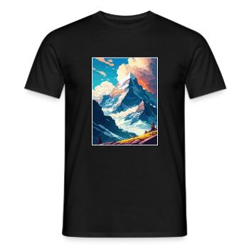 Eiger Suisse Vintage Voyage Poster Souvenir - T-shirt homme - noir - Devant - AI Model Male 178 light (178cm)