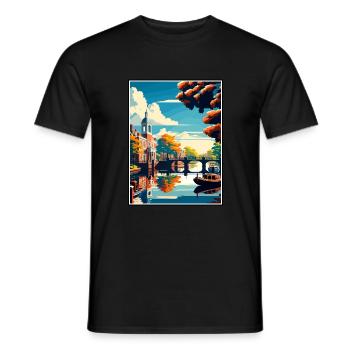 Amstelveen Niederlande Vintage Reiseposter WPA - Männer T-Shirt - Schwarz - Vorne - AI Model Male 178 light (178cm)