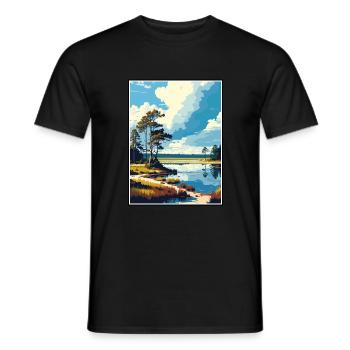 Utrechtse Heuvelrug Netherlands Travel Poster - Men's T-Shirt - black - Front - AI Model Male 178 light (178cm)