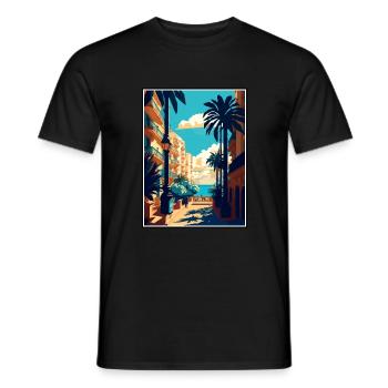 Malaga Espagne Vintage voyage affiche WPA Souvenir - T-shirt homme - noir - Devant - AI Model Male 178 light (178cm)