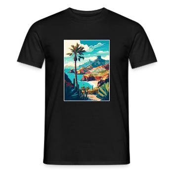 Gran Canaria Espagne Vintage voyage affiche Souvenir - T-shirt homme - noir - Devant - AI Model Male 178 light (178cm)