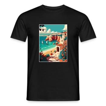 Lagos Portugal Vintage Reiseposter WPA Souvenir - Männer T-Shirt - Schwarz - Vorne - AI Model Male 178 light (178cm)
