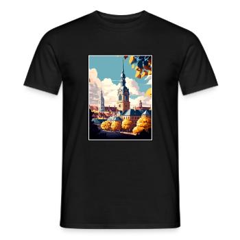 Dortmund Germany Vintage Travel Poster Souvenir - Men's T-Shirt - black - Front - AI Model Male 178 light (178cm)