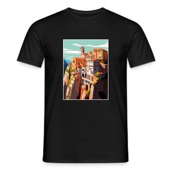 Cuenca Espagne Vintage voyage affiche WPA Souvenir - T-shirt homme - noir - Devant - AI Model Male 178 light (178cm)