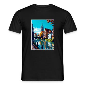 Ulm Germany Vintage Travel Poster WPA Souvenir - Men's T-Shirt - black - Front - AI Model Male 178 light (178cm)