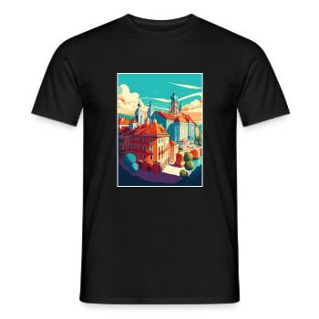 Bratislava Slowakei Vintage Reiseposter Souvenir - Männer T-Shirt - Schwarz - Vorne - AI Model Male 178 light (178cm)