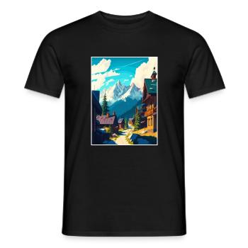 Zakopane Polen Polnisches Vintage-Reiseposter WPA - Männer T-Shirt - Schwarz - Vorne - AI Model Male 178 light (178cm)