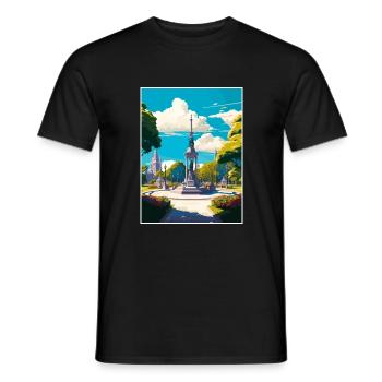 Savannah Georgia Vintage Reiseposter Souvenir - Männer T-Shirt - Schwarz - Vorne - AI Model Male 178 light (178cm)