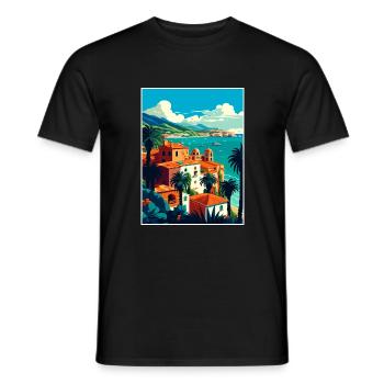 Sicile Italie Décoration Vintage Voyage Affiche WPA - T-shirt homme - noir - Devant - AI Model Male 178 light (178cm)