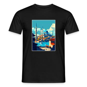 Istanbul Décoration Turquie Vintage Affiche De Voyage - T-shirt homme - noir - Devant - AI Model Male 178 light (178cm)