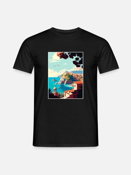 Rhodos Griechenland Dekoration Vintage Reiseposter WPA - Männer T-Shirt - Schwarz