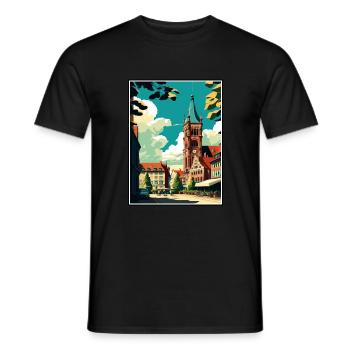 Braunschweig Deutschland Vintage Reiseposter Souvenir - Männer T-Shirt - Schwarz - Vorne - AI Model Male 178 light (178cm)