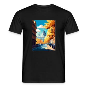 Madrid Spain Vintage Travel Poster WPA Souvenir - Men's T-Shirt - black - Front - AI Model Male 178 light (178cm)