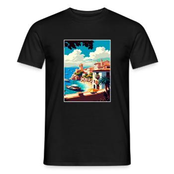 Costa Brava Spanien Vintage Reiseposter Souvenir - Männer T-Shirt - Schwarz - Vorne - AI Model Male 178 light (178cm)
